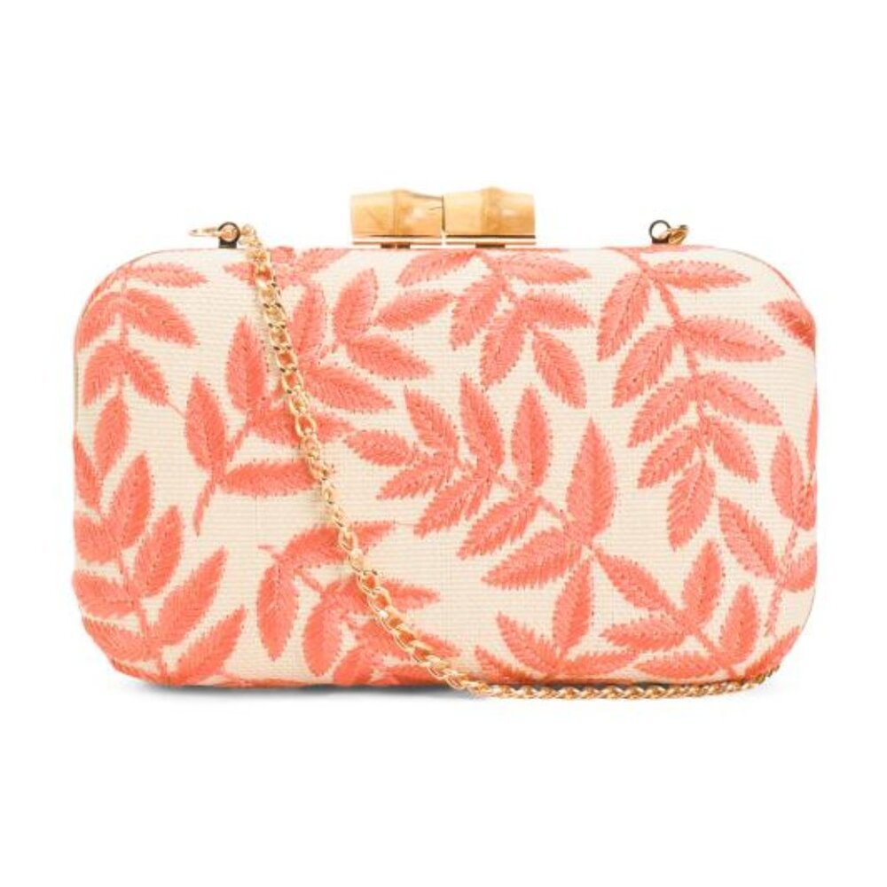 ALESSIA BIANCHI Embroidered Clutch With Clasp
